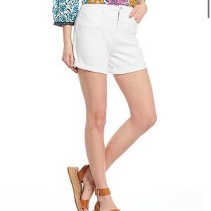 7 for All Mankind White Mid Roll Denim Short Size 7 Jen 7 EUC